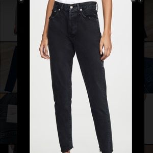 Agolde Black Jamie High-Rise Classic Jeans